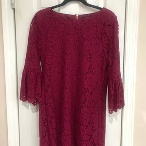 Rose colored lace dress